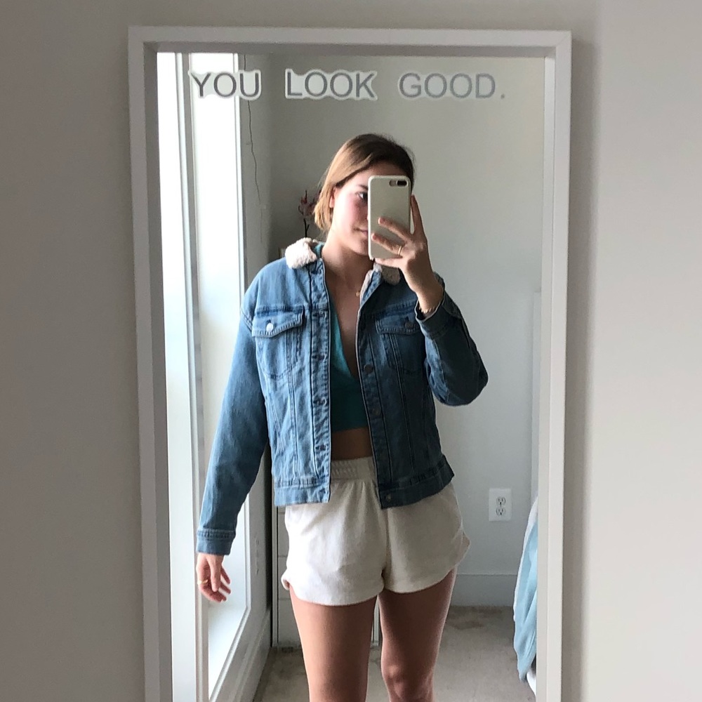 like new denim jacket with fleece inside and color - Picture 9 of 15